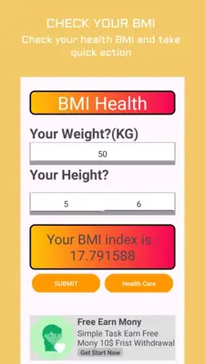 BMI Doctor android App screenshot 1